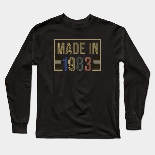 Made in 1983 Long Sleeve T-Shirt by AnjPrint